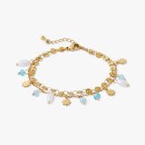 Lollipops - Steel 2-row bracelet with faceted beads and sun charms