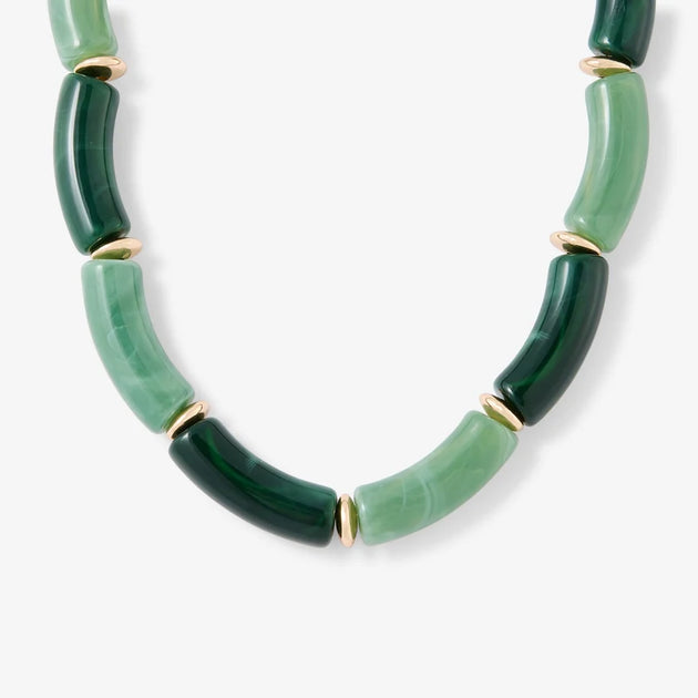 Lollipops - Best peacock green resin tube necklace