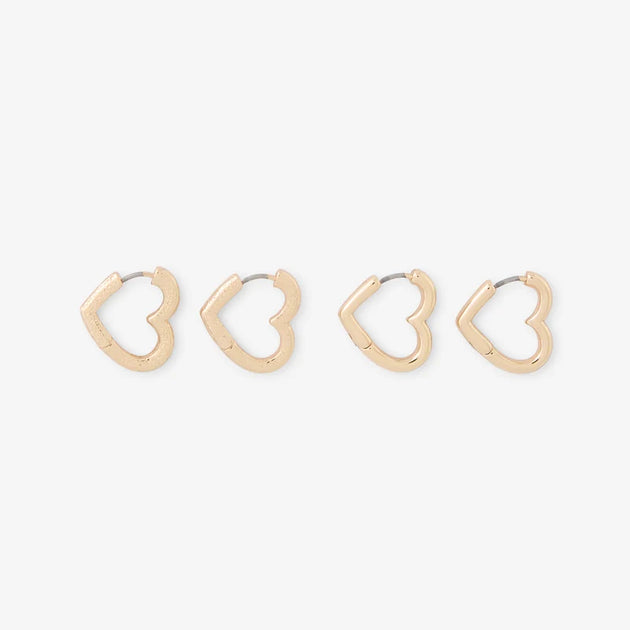 Lollipops - Romantique set of 2 pairs of heart-shaped hoop earrings