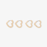 Lollipops - Romantique set of 2 pairs of heart-shaped hoop earrings