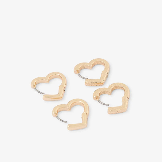 Lollipops - Romantique set of 2 pairs of heart-shaped hoop earrings