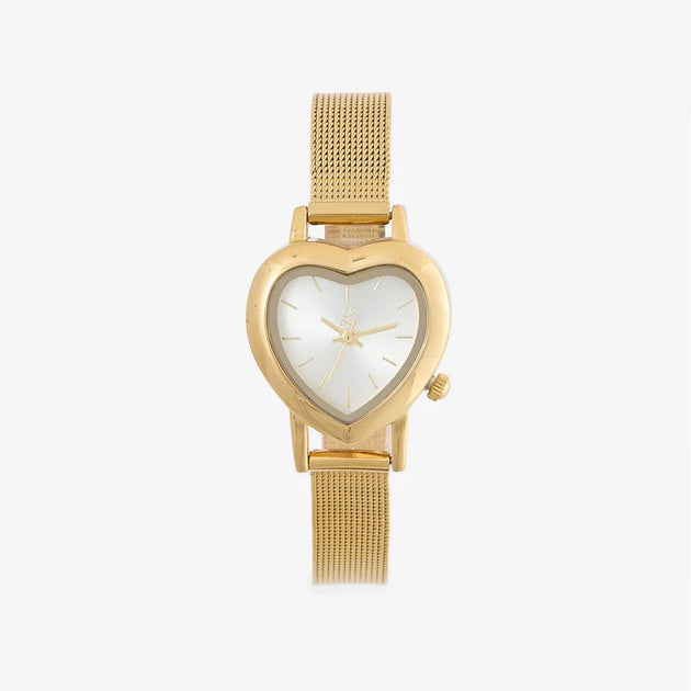 Lollipops - Gold-tone watch with heart dial