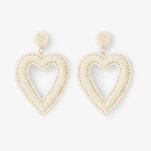 Lollipops - Ivory heart earrings