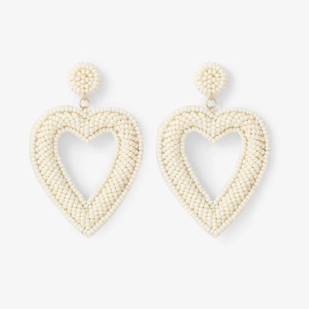 Lollipops - Ivory heart earrings