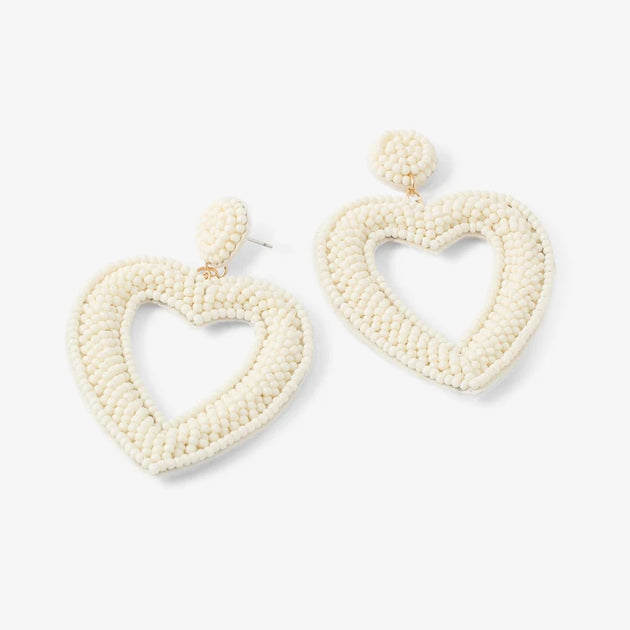 Lollipops - Ivory heart earrings