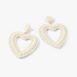 Lollipops - Ivory heart earrings