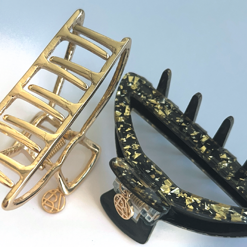 Balaboosté - Pack of 2 black and gold claw clips