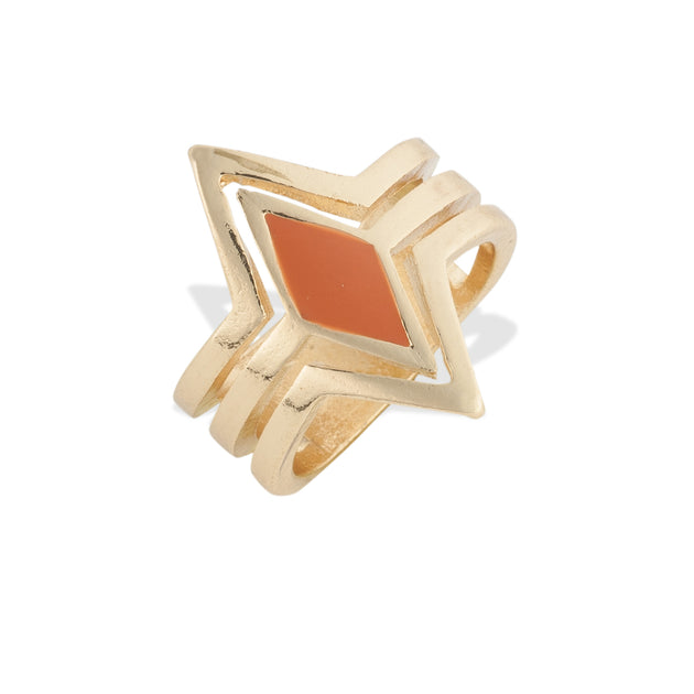 Balaboosté - Golden and orange multi-rows ring