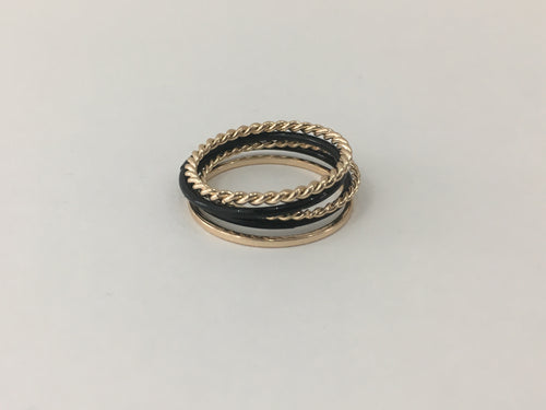 Kanéoré - Pack of 5 woven band rings
