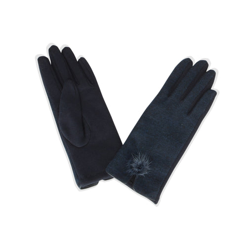 Balaboosté - Dark blue gloves with pompom detail